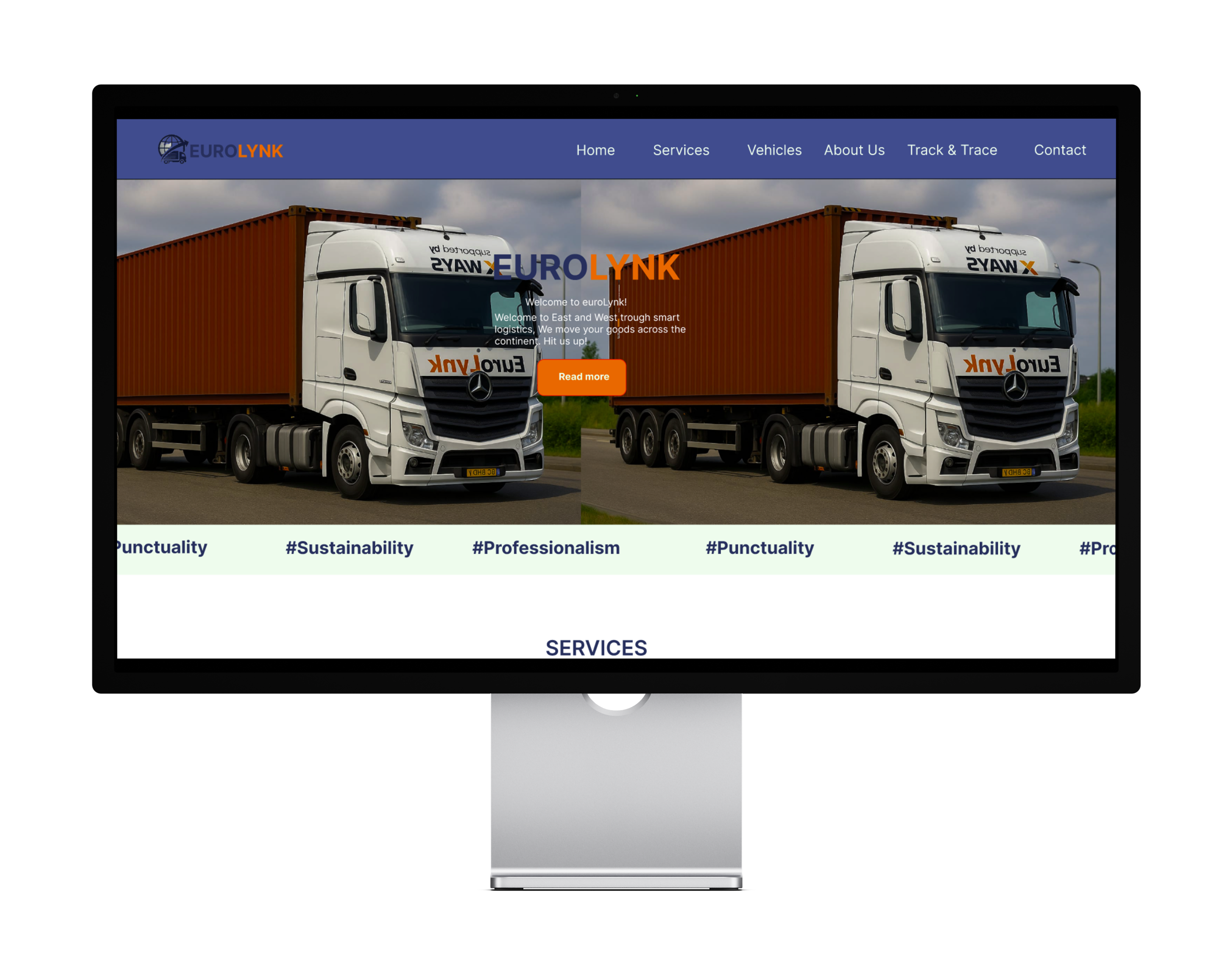Portfolio project - Alphalane Logistics web design by Benedicte, frontend developer